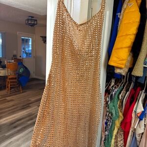 Oh Polly Gold Mini Dress